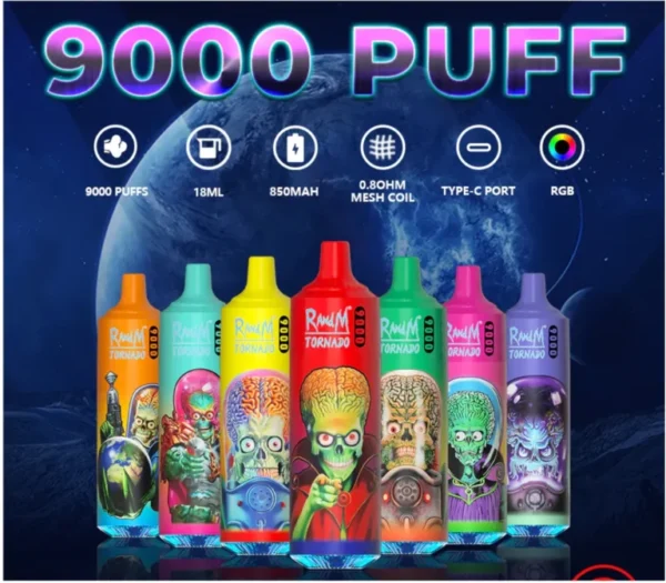 Randm 9000 Puffs 龍捲風拋棄式電子煙 一次性霧化棒 歐美爆款1 Randm 9000 Puffs 龍捲風拋棄式電子煙 一次性霧化棒 歐美爆款