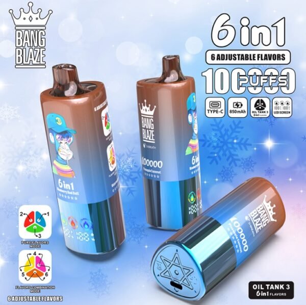 Bang Blaze 100K DSK055 一次性電子煙 台灣現貨 – 100000口超大容量6合一風味可充電一次性電子煙推薦 派對解癮神器