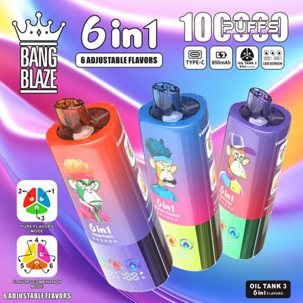 Bang Blaze 100K DSK055 一次性電子煙 台灣現貨 – 100000口超大容量6合一風味可充電一次性電子煙推薦 派對解癮神器