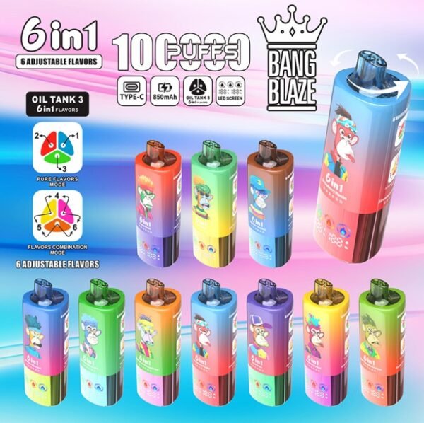 Bang Blaze 100K DSK055 一次性電子煙 台灣現貨 – 100000口超大容量6合一風味可充電一次性電子煙推薦 派對解癮神器