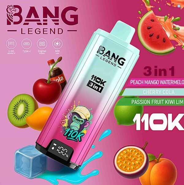 Bang Legend 110000口 110k 三种口味 三合一|一次性电子烟 |110k超大容量三合一风味