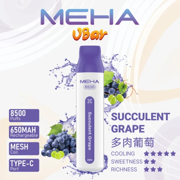 MEHA VBar小白條8500 Puffs拋棄式/一次性電子煙 魅嗨現貨