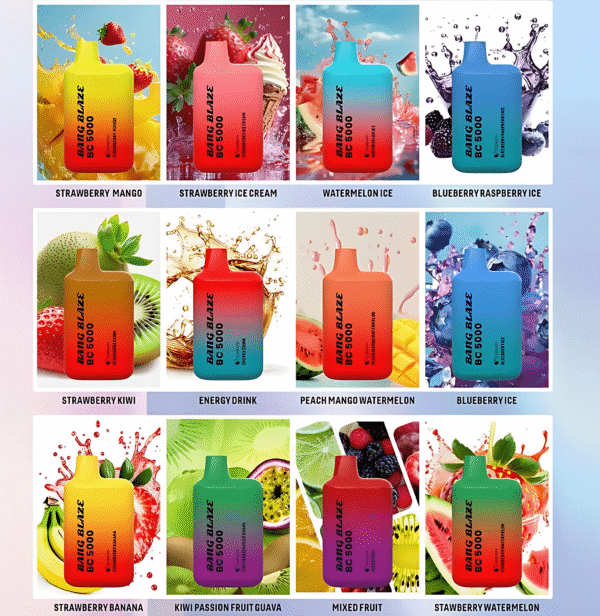新款 BC5000-DSK062 一次性電子煙 – 5000口超大容量風味豐富可充電，Bang Blaze BC5000-DSK062 新品推薦，夏季派對解癮首選！