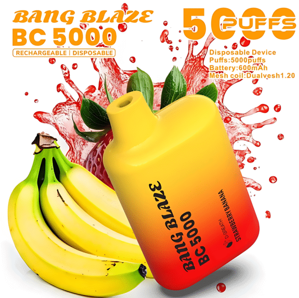 新款 BC5000-DSK062 一次性電子煙 – 5000口超大容量風味豐富可充電，Bang Blaze BC5000-DSK062 新品推薦，夏季派對解癮首選！