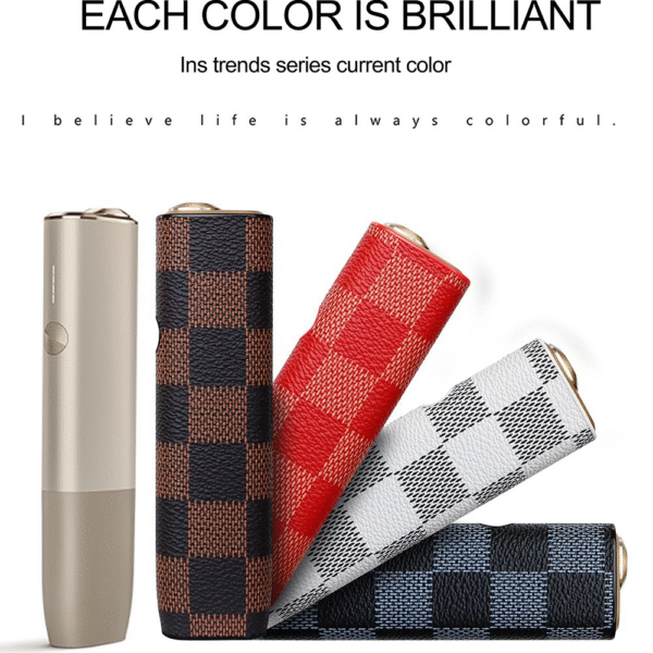 IQOS ILUMA ONE加熱煙機保护套 加热不燃烧保护皮套 棋盘格風格