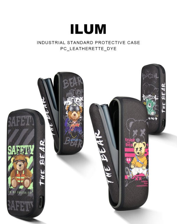 IQOS 全系列 全包皮革保護套｜熊潮流限定款｜煙彈防潮盒＋主機保護套裝